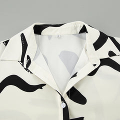 Black and white printed two-piece