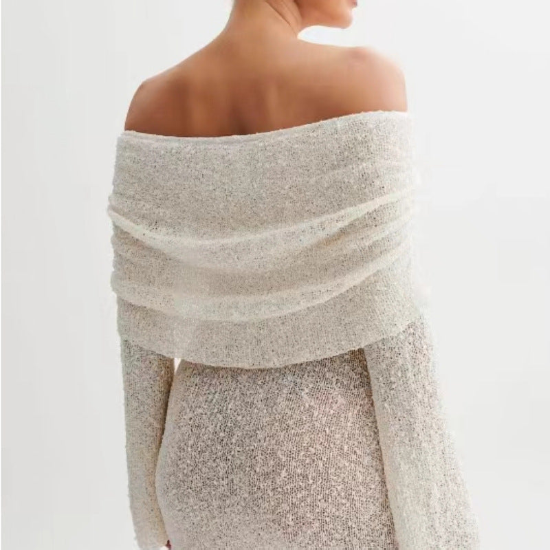 off-the-shoulder women's dress with short skirt