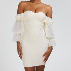 Laternen Ärmel Kleid