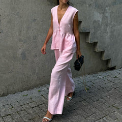 Pinker Hosenanzug