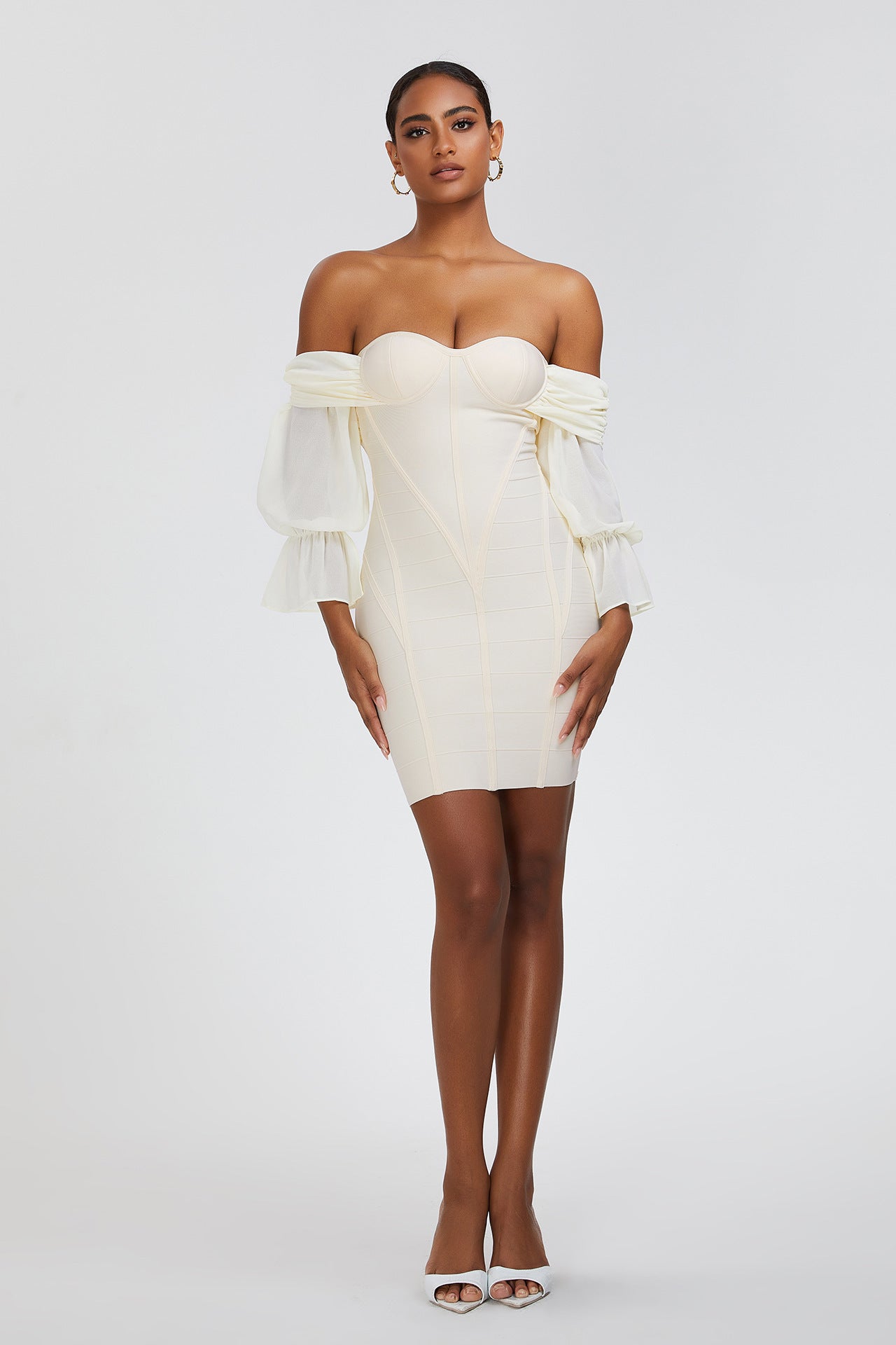 Laternen Ärmel Kleid