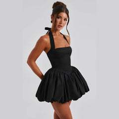 Waist-tight Puffy Dress