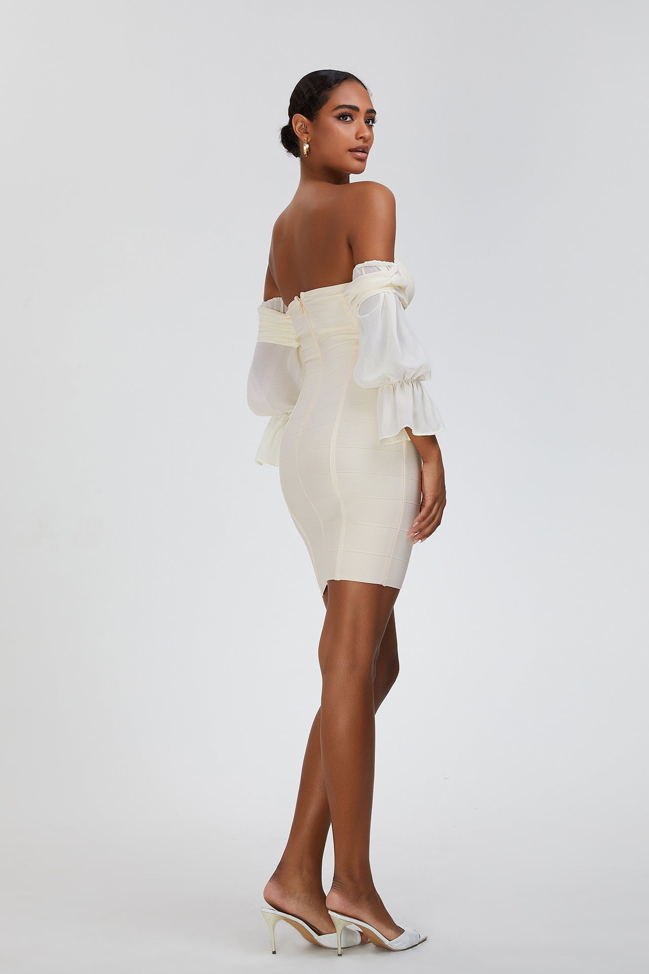 Laternen Ärmel Kleid