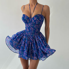 Bedrucktes Gürtel Kleid