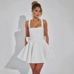 Glitzer Kleid mit Schleife