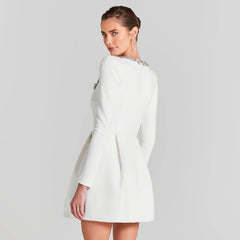 A- Linen Kleid mit Strass