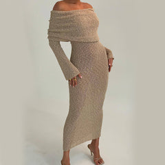 Gestricktes langärmliges Kleid