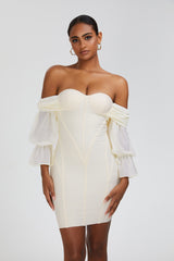 Laternen Ärmel Kleid