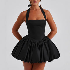 Waist-tight Puffy Dress