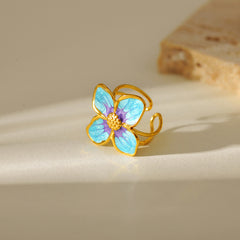 Blauer Blumen Ring