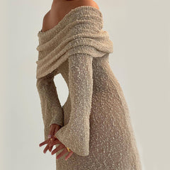 Gestricktes langärmliges Kleid