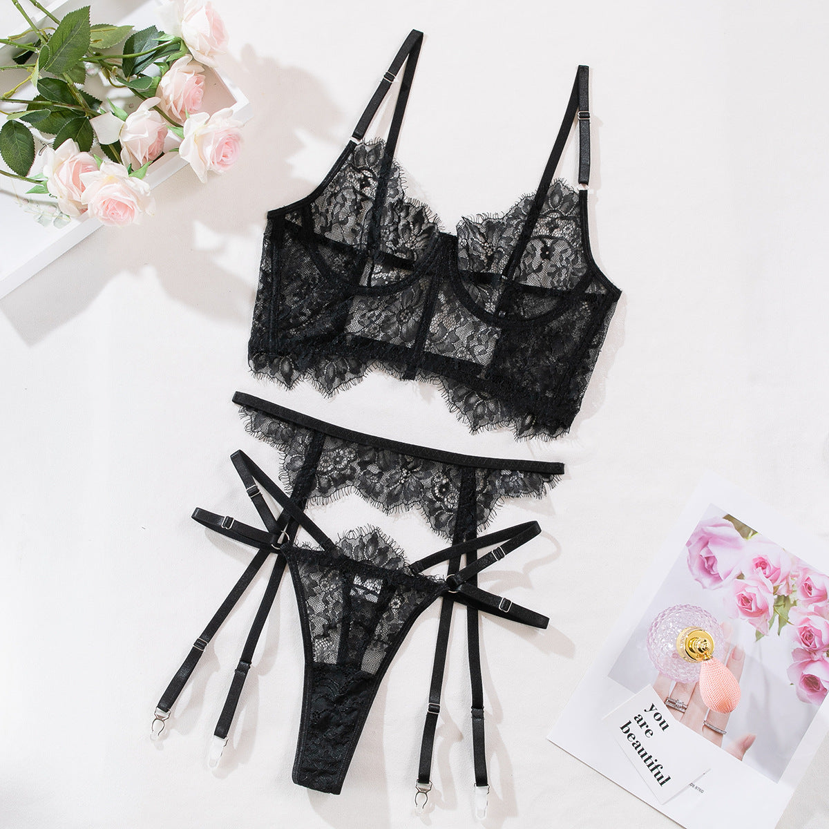 Schwarzes Netz Set