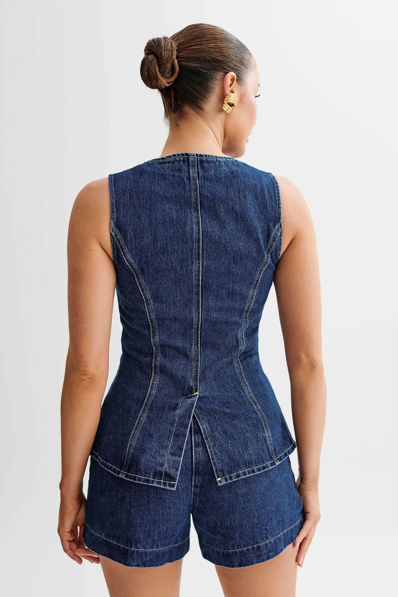 Ärmelloser Denim Zweiteiler
