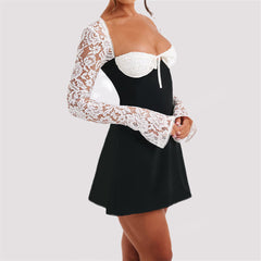 Langärmliges Spitzen Kleid