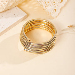 Multilayer bracelet made of simple alloy 