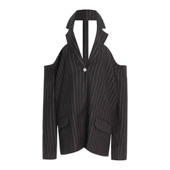 Shoulder-baring Back Rhinestone Blazer