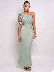 Floral Mesh Maxi Dress