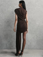 Draped Ruched Mini Dress