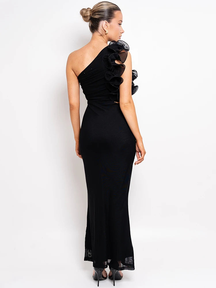 Floral Mesh Maxi Dress
