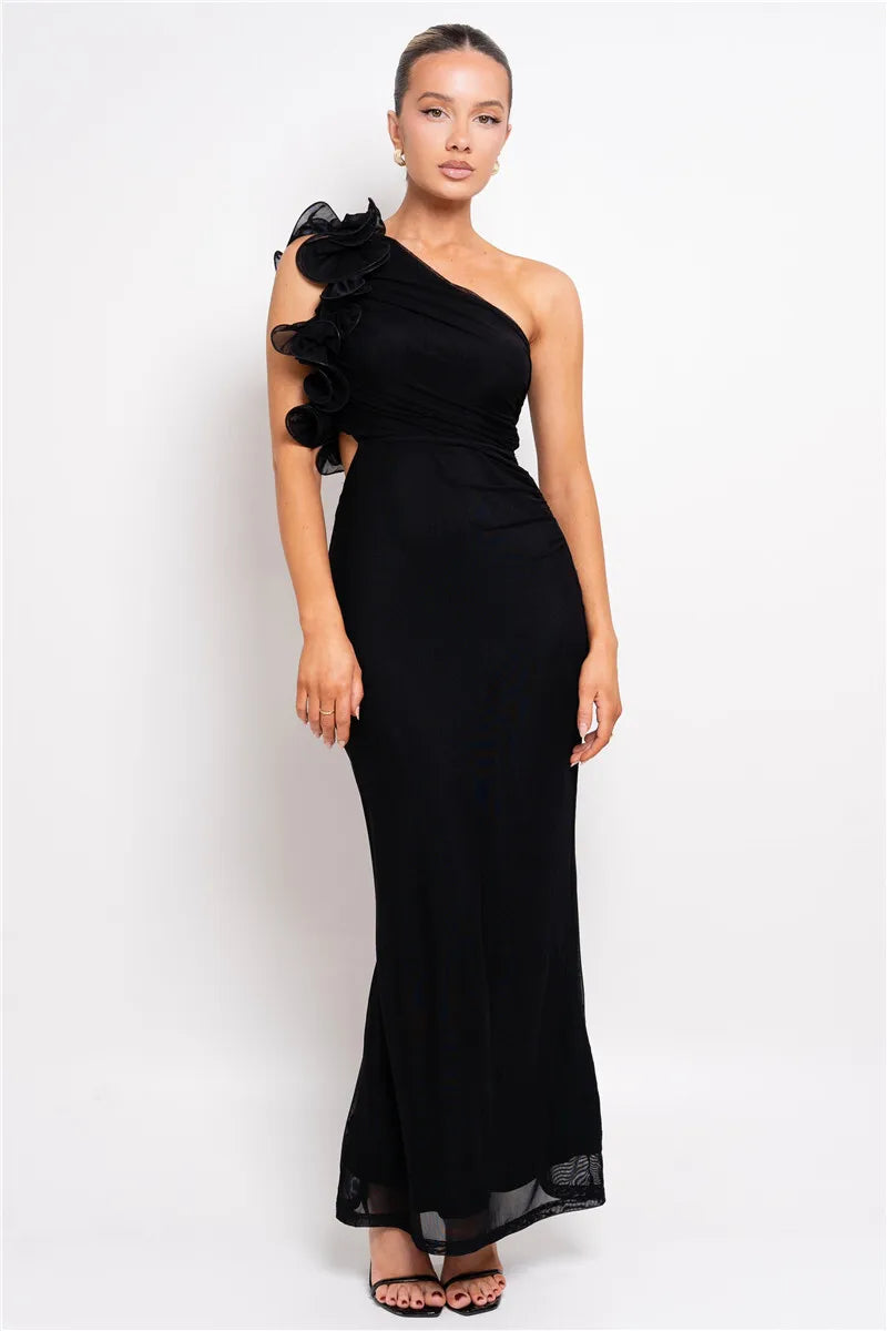 Floral Mesh Maxi Dress