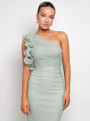 Floral Mesh Maxi Dress