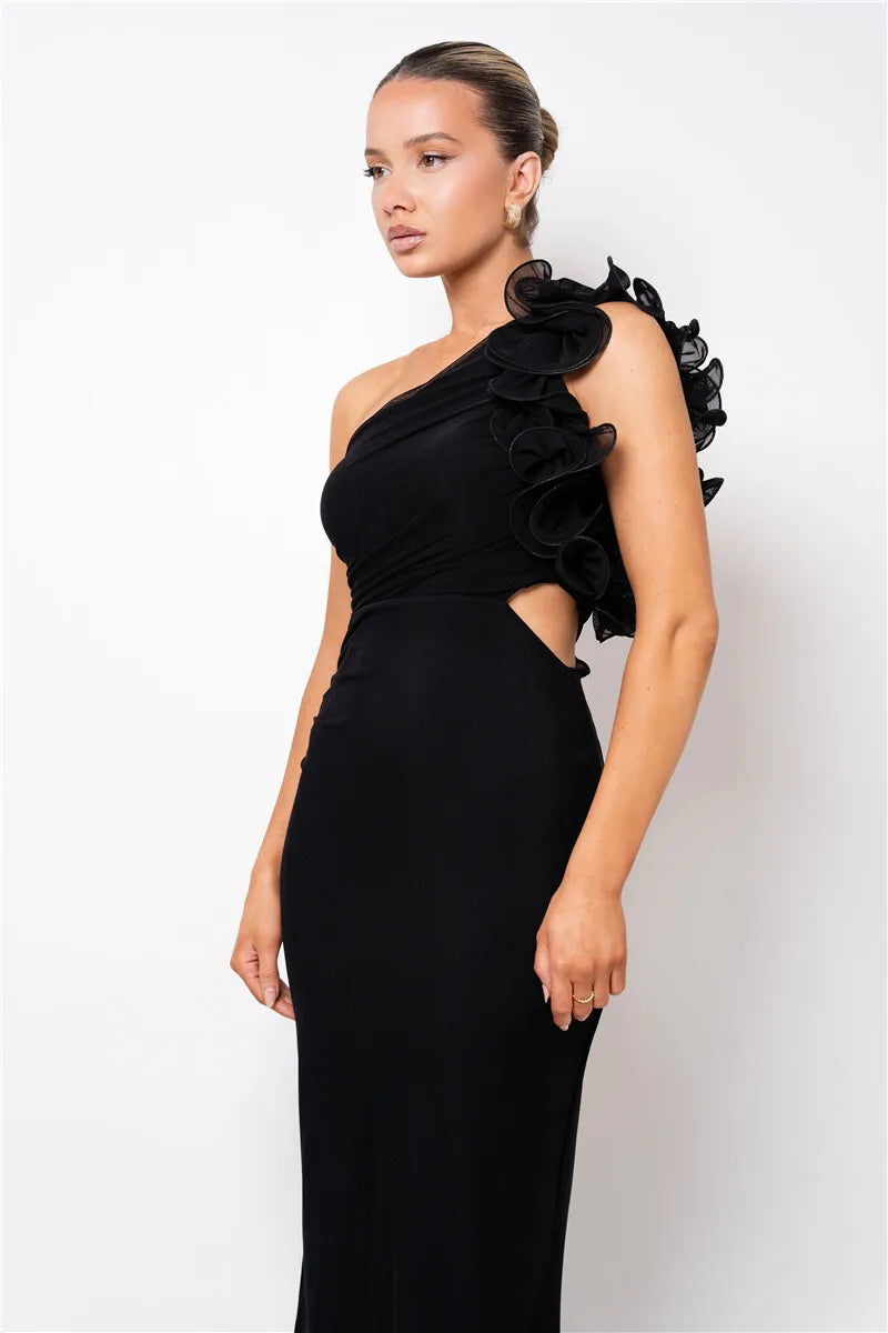 Floral Mesh Maxi Dress
