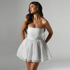 Spitzen Kleid mit Masche am Rücken