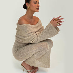 Gestricktes langärmliges Kleid