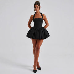 Waist-tight Puffy Dress