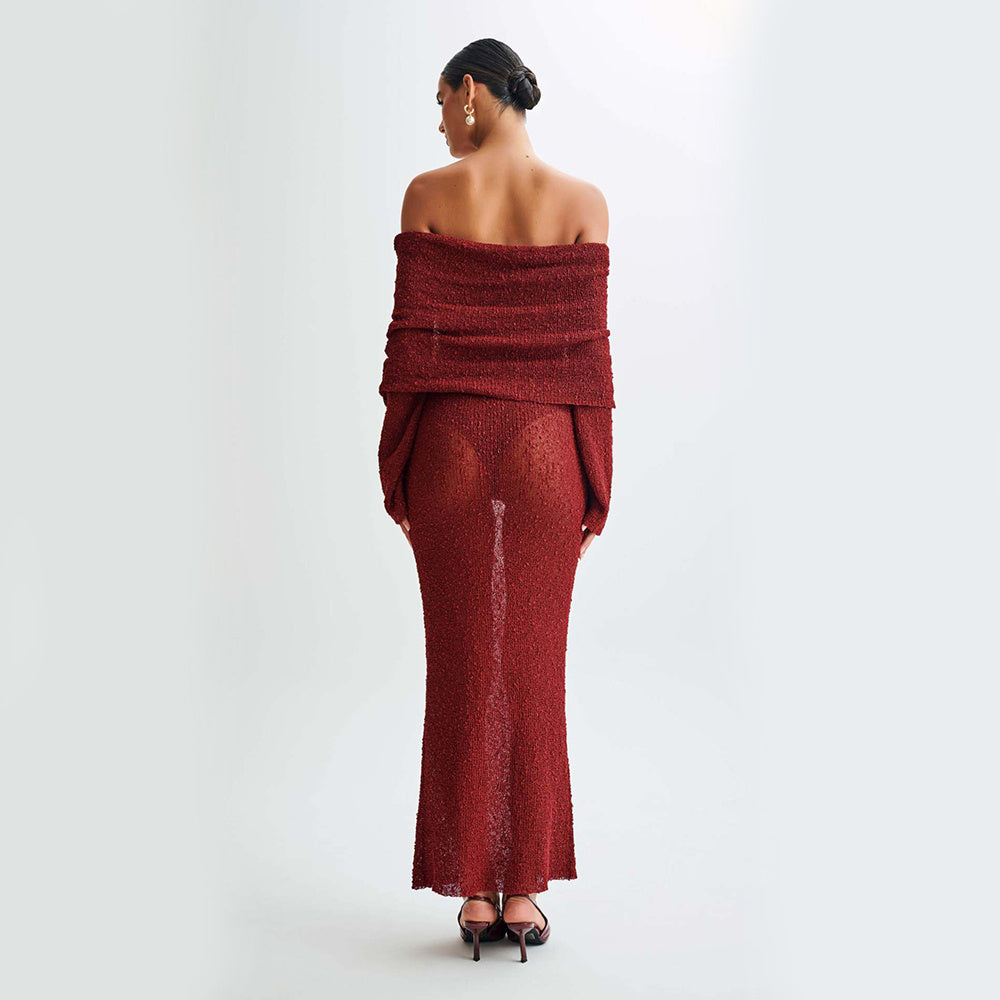 Gestricktes langärmliges Kleid