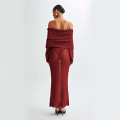 Gestricktes langärmliges Kleid