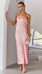 Summer Tube Top Long Dress With Backless Design