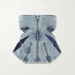 Gewaschenes Jeans-Zweiteiler-Set
