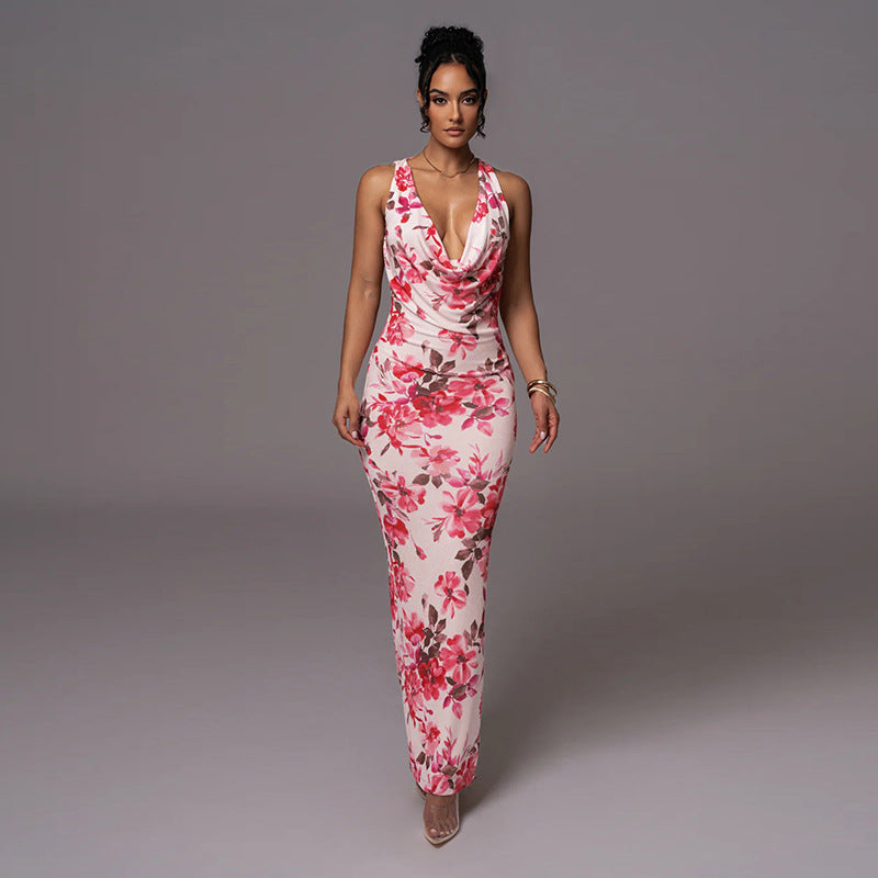 Langes blumiges Kleid