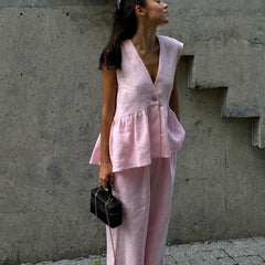 Pinker Hosenanzug