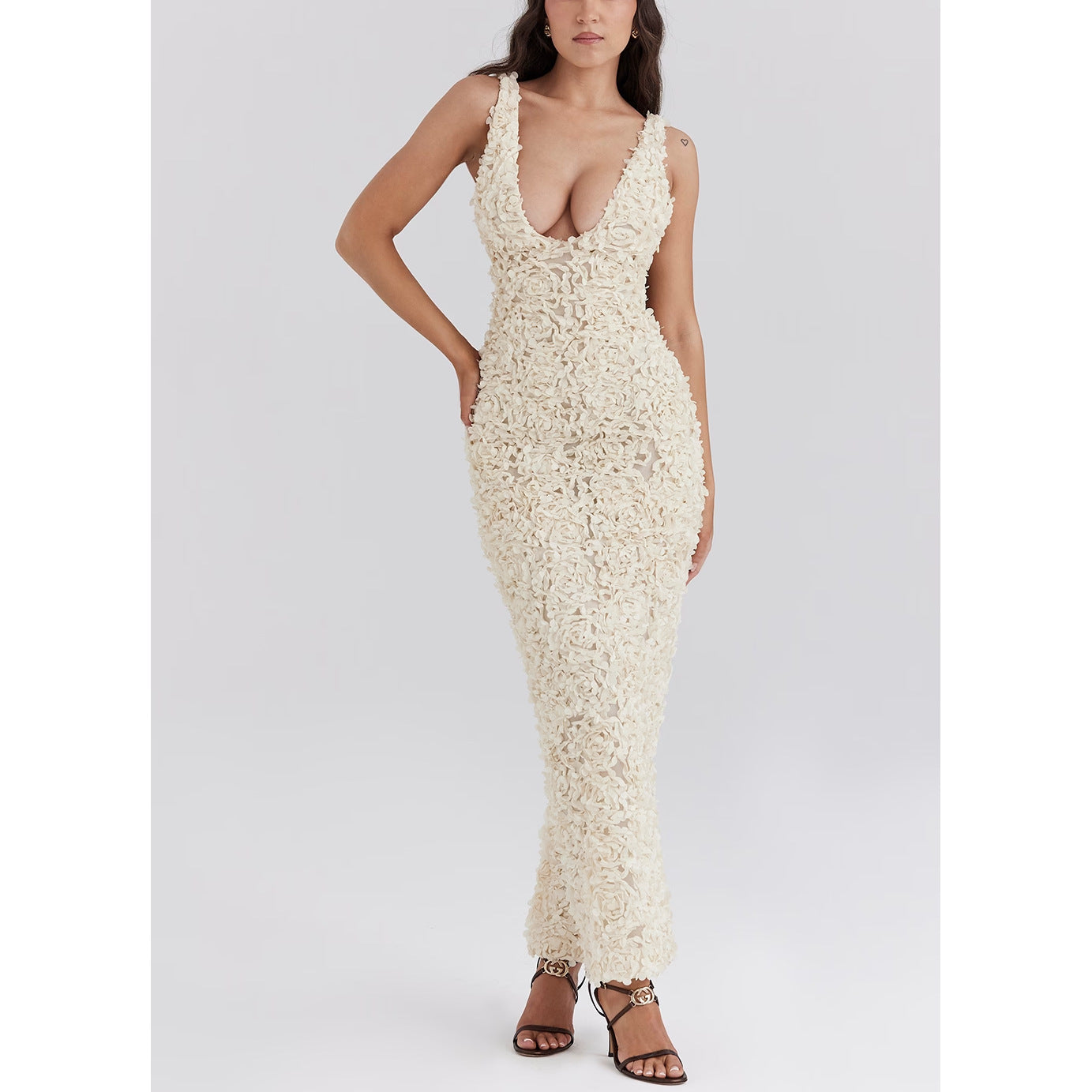 Kleid mit Blumen Details