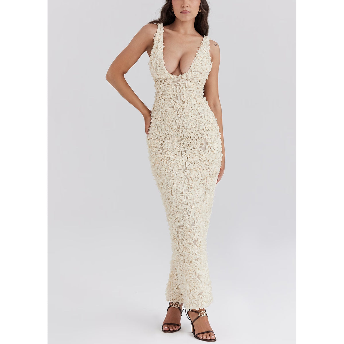 Kleid mit Blumen Details
