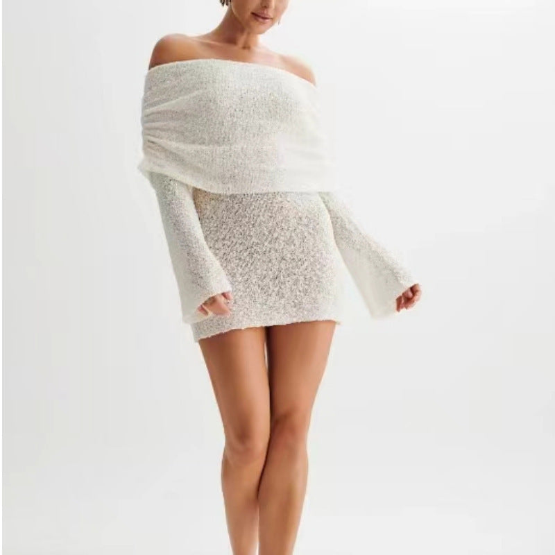 off-the-shoulder women's dress with short skirt