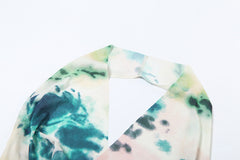 Zweiteiliges Tie-Dye-Set – Rückenfreies Maxikleid mit tiefem V-Ausschnitt