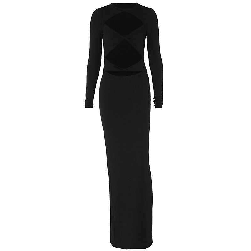 Long-sleeved slim-fit dress